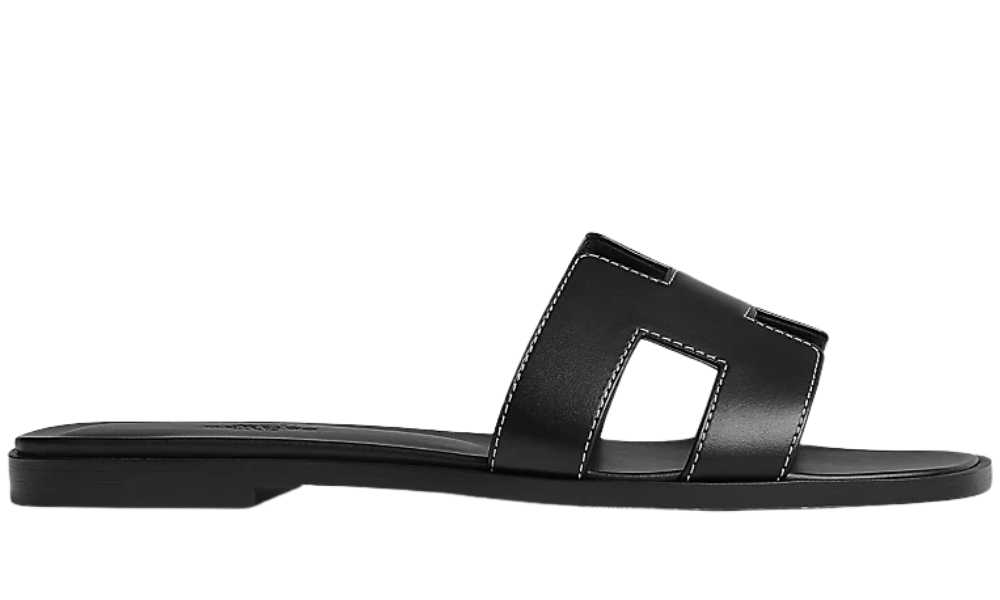 Herms Oran Sandal  Iconic H"Black"