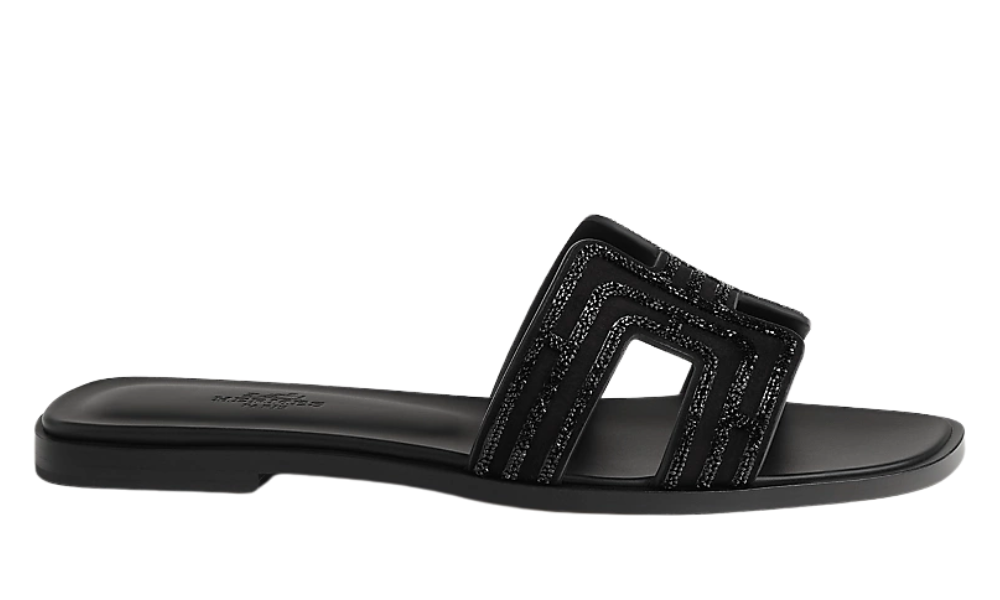 Herms Oran Sandal Iconic "H" Black