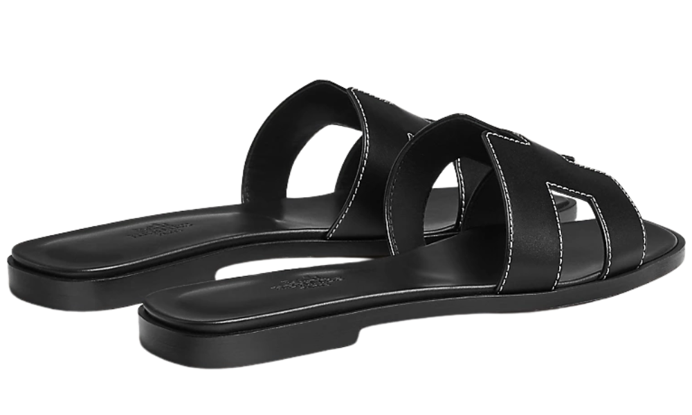 Herms Oran Sandal  Iconic H"Black"