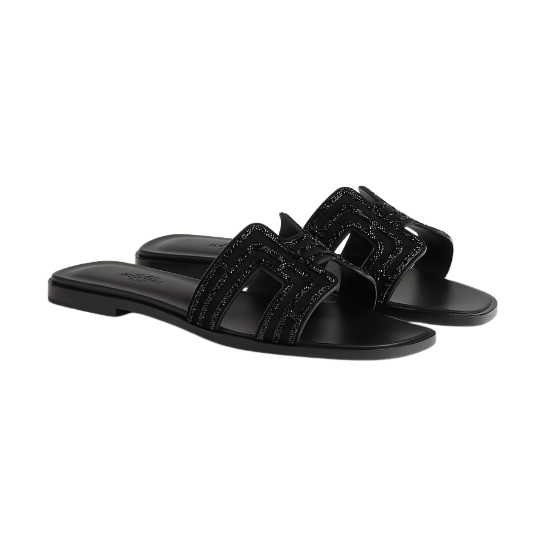 Herms Oran Sandal Iconic "H" Black