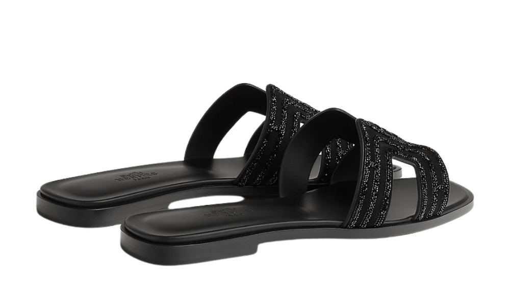 Herms Oran Sandal Iconic "H" Black