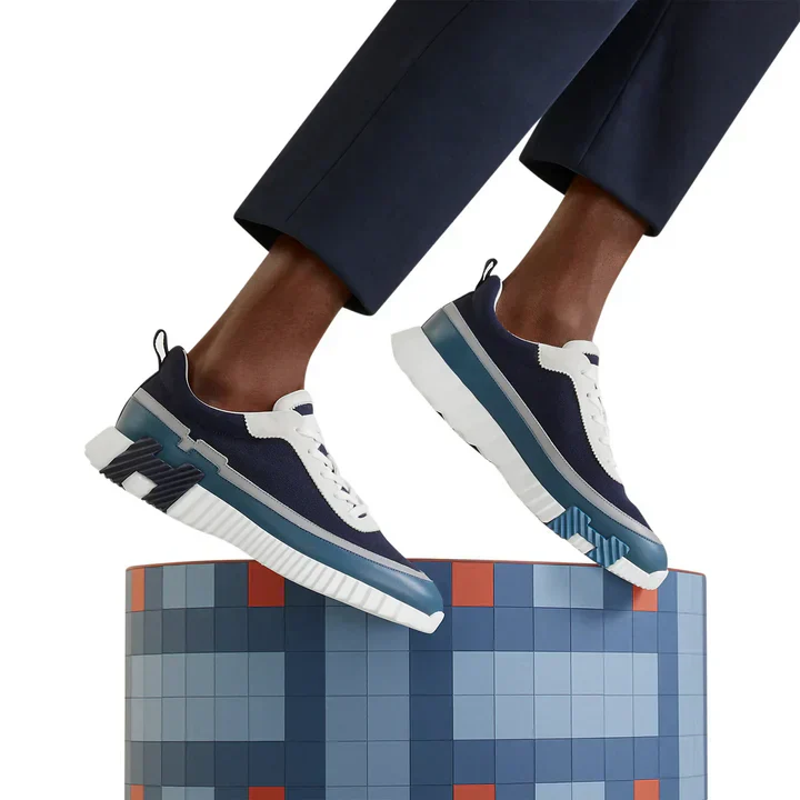 Herms Paris Bouncing Sneaker Blue Grey White