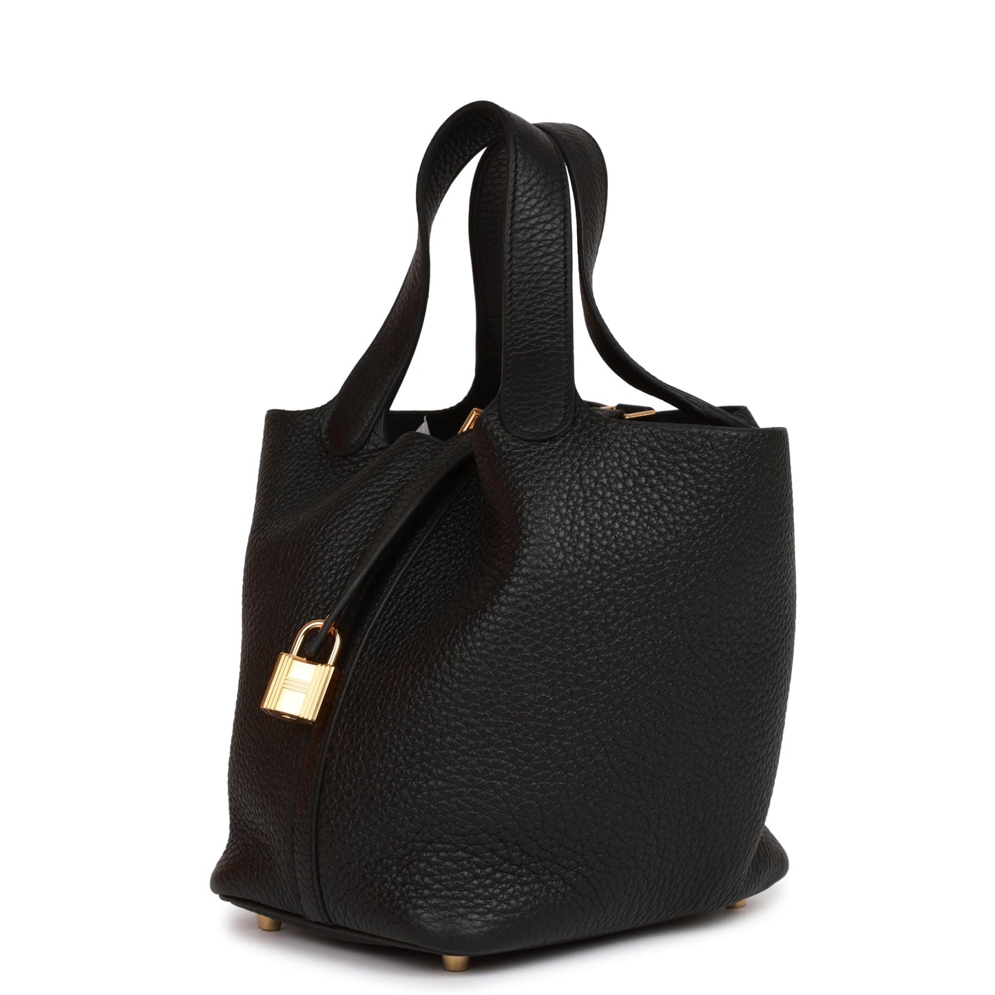 Herms Picotin Lock 18 Black Clemence Gold Hardware