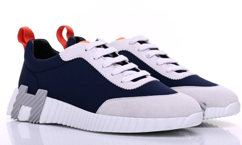 Herms Suede And Nylon Boucning "Navy Blue/grey"