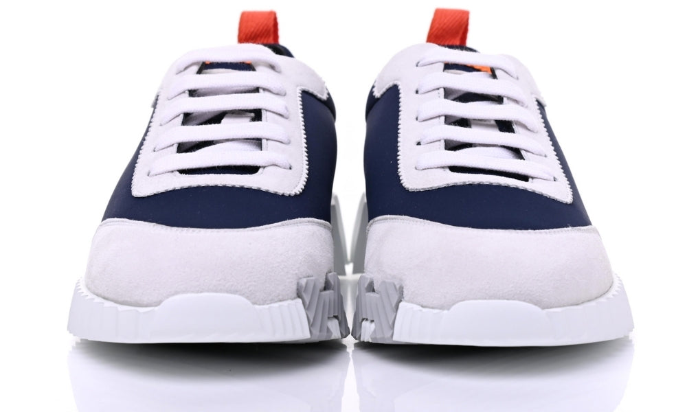 Herms Suede And Nylon Boucning "Navy Blue/grey"