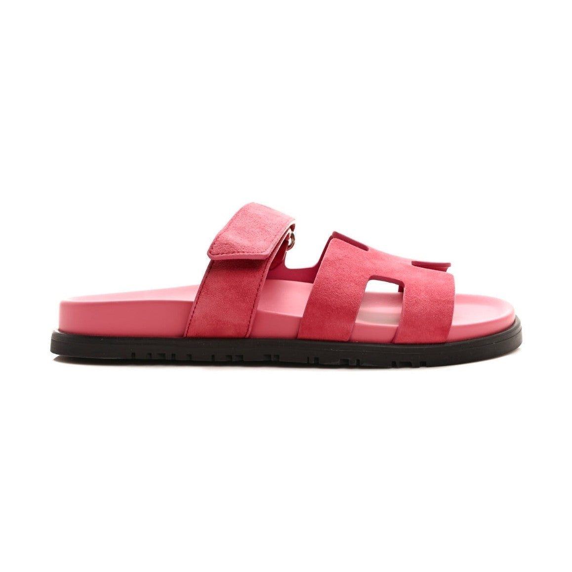 Herms Suede Goatskin Womens Chypre Sandals Rose Aphrodite