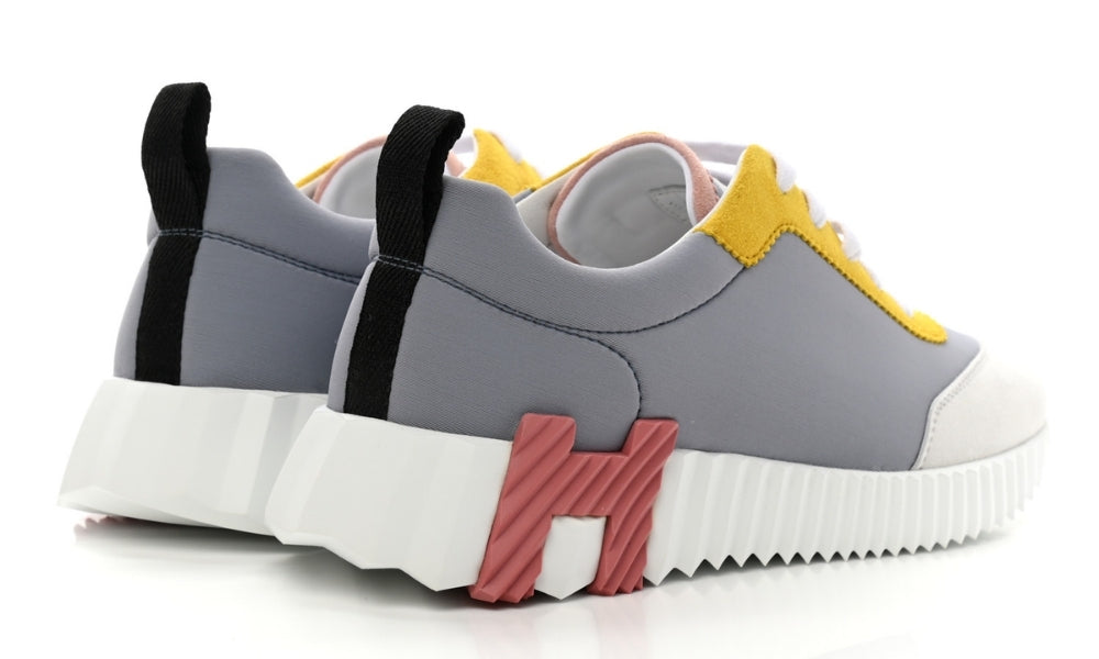 Herms Technical Canvas Suede Goatskin Bouncing  "Gris Multicolor"
