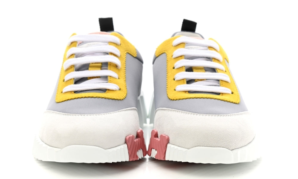 Herms Technical Canvas Suede Goatskin Bouncing  "Gris Multicolor"