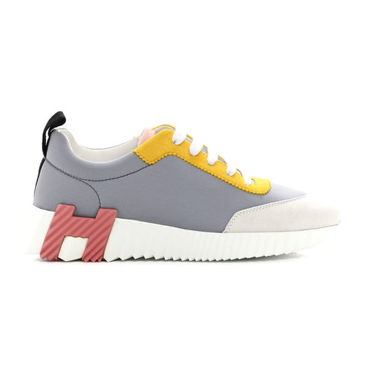 Herms Technical Canvas Suede Goatskin Bouncing  "Gris Multicolor"