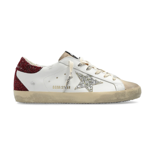 Super Star Sneakers - Golden Gose Deluxe Brand - Leather  " White/burgundy"