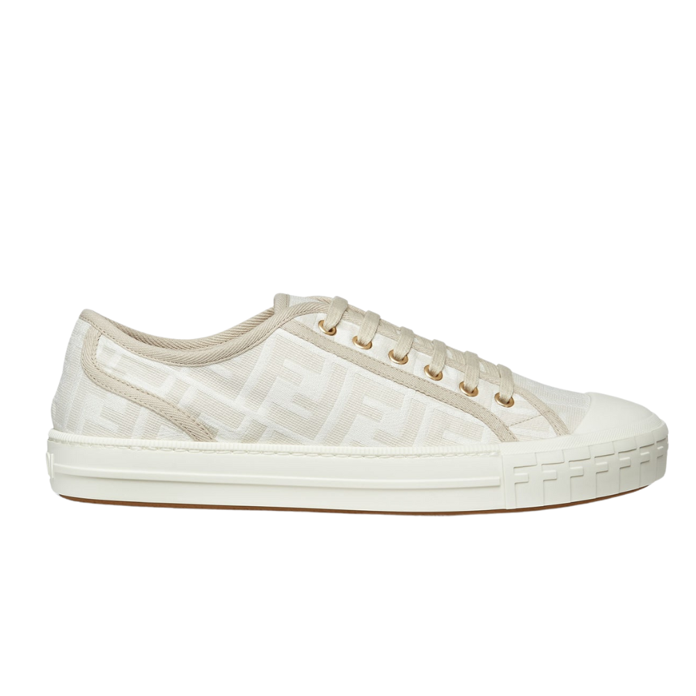 Fendi Domino White Fabric Low-Tops - Copva