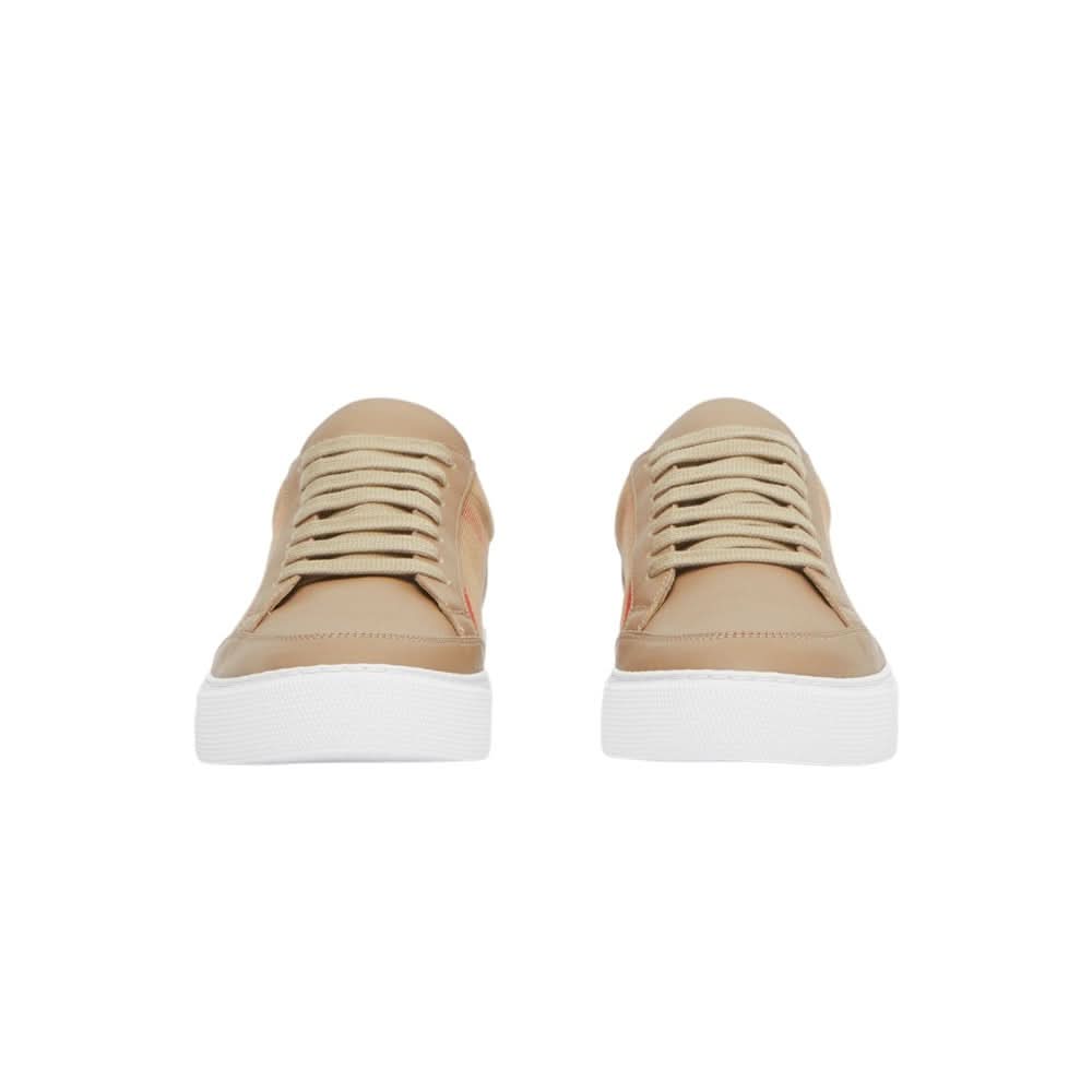 Burberry House Check Cotton and Leather Sneakers - Copva