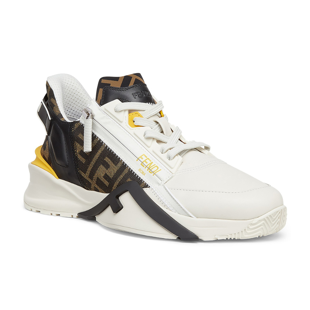 Fendi Flow White Leather Low-Tops - Copva