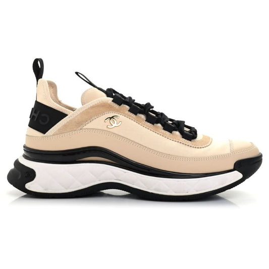 Chanel Velvet Calfskin & Mixed Fibers Sneaker 'Beige' - Copva