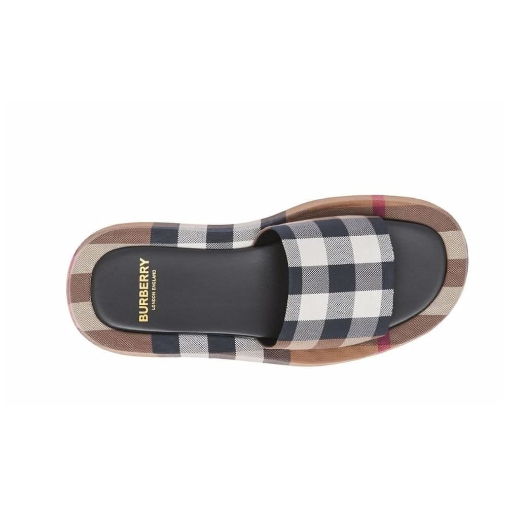 Burberry check-print cotton slides - Copva