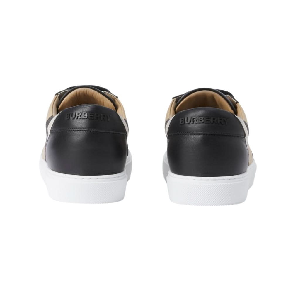 Burberry House Check Cotton and Leather Sneakers 'Black' - Copva