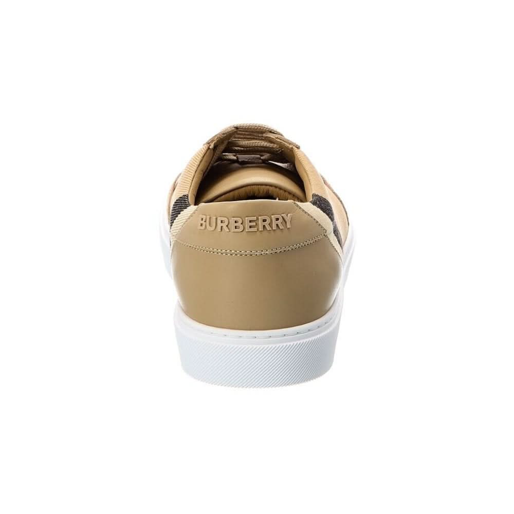 Burberry House Check Cotton and Leather Sneakers - Copva