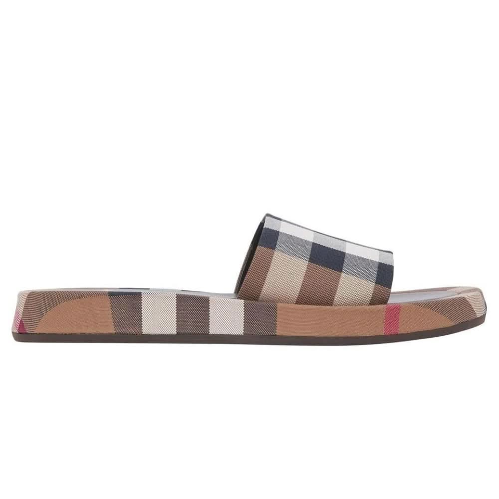 Burberry check-print cotton slides - Copva