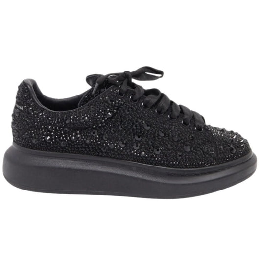 Alexander McQueen oversized Black Crystal Embellished Leather Oversized Sneakers - Copva