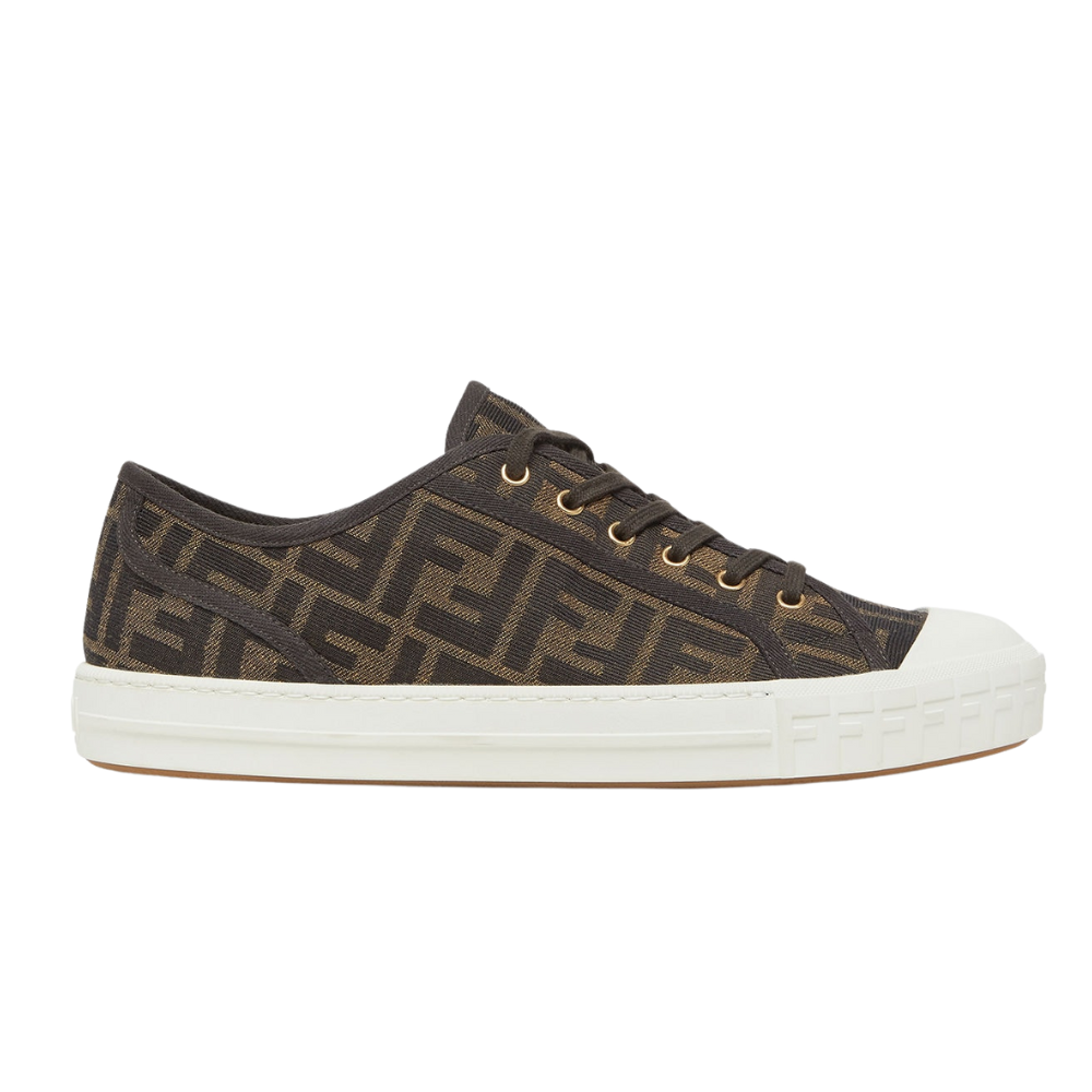 Fendi Domino Brown Fabric low-Tops - Copva