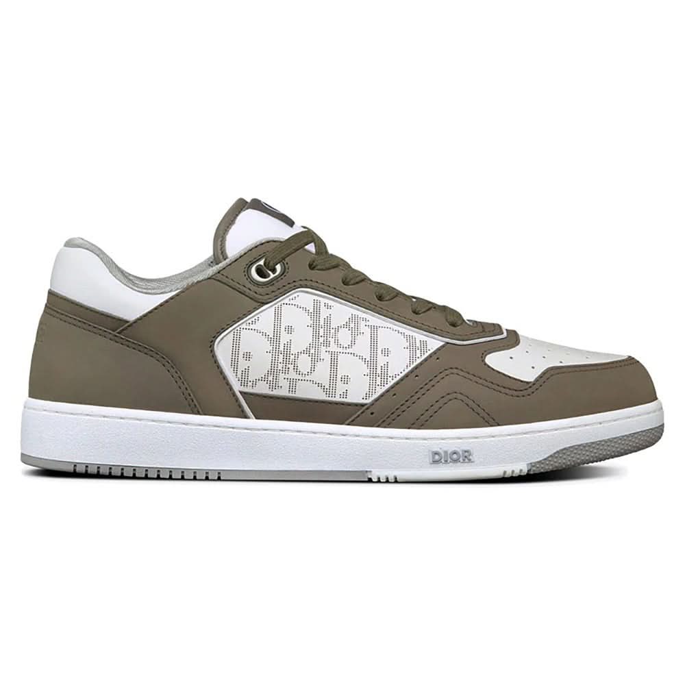 Dior B27 Low Top Sneaker Galaxy Oblique White Olive Nubuck - Copva