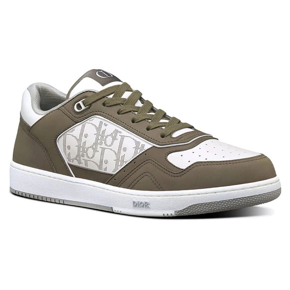 Dior B27 Low Top Sneaker Galaxy Oblique White Olive Nubuck - Copva