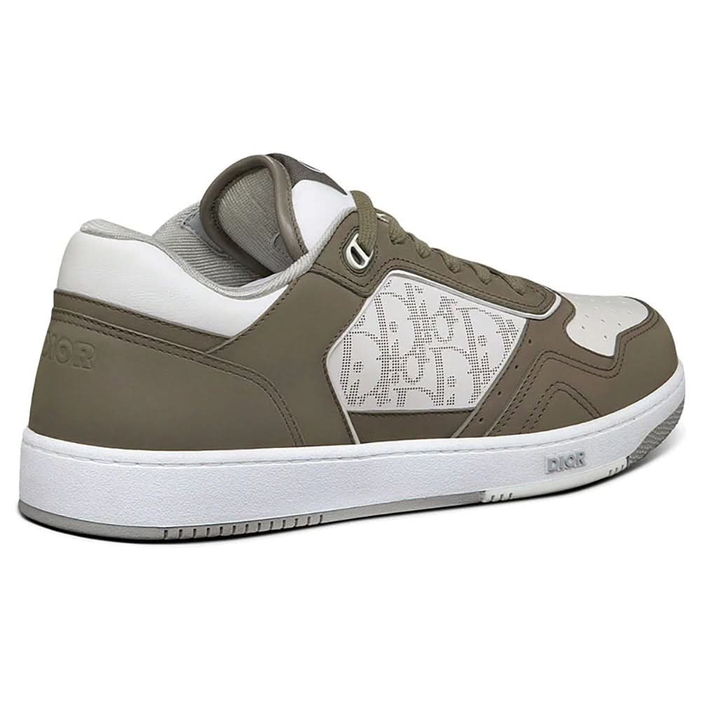 Dior B27 Low Top Sneaker Galaxy Oblique White Olive Nubuck - Copva