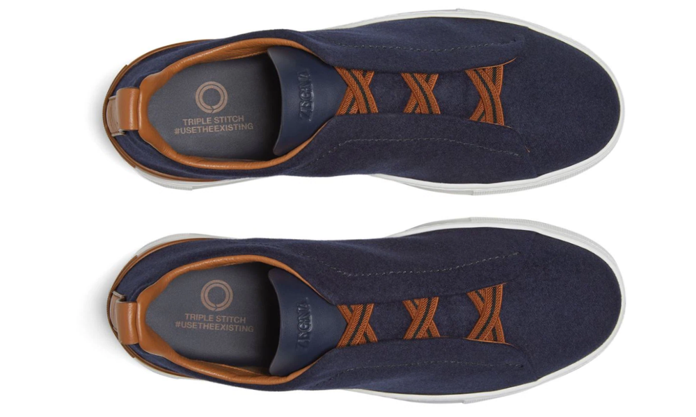 Zgna 14milmil14 Triple Stitch Sneakers "Navy Blue"