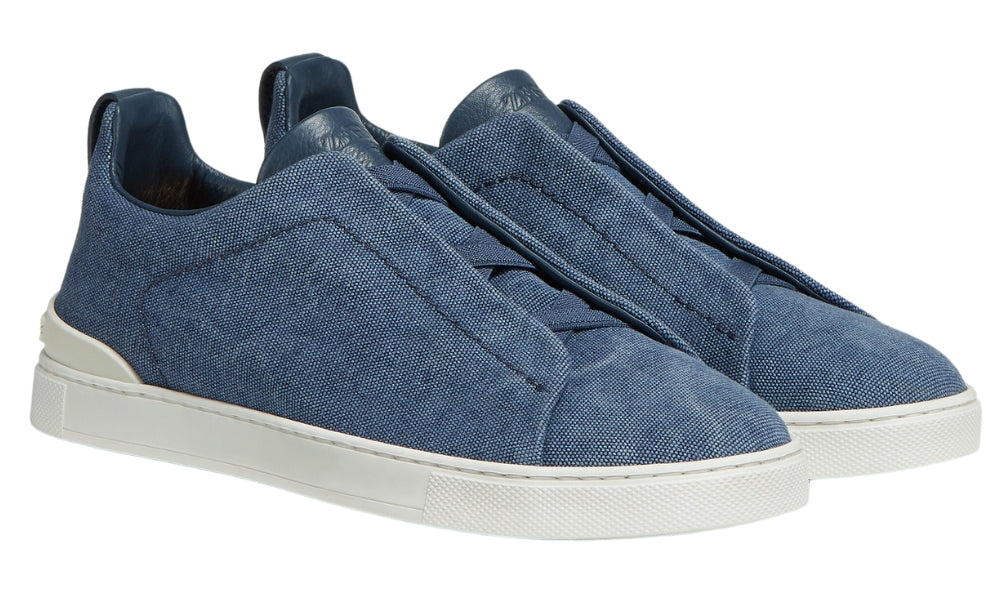 Zgna Blue Canvas Triple Stitch™ Sneakers