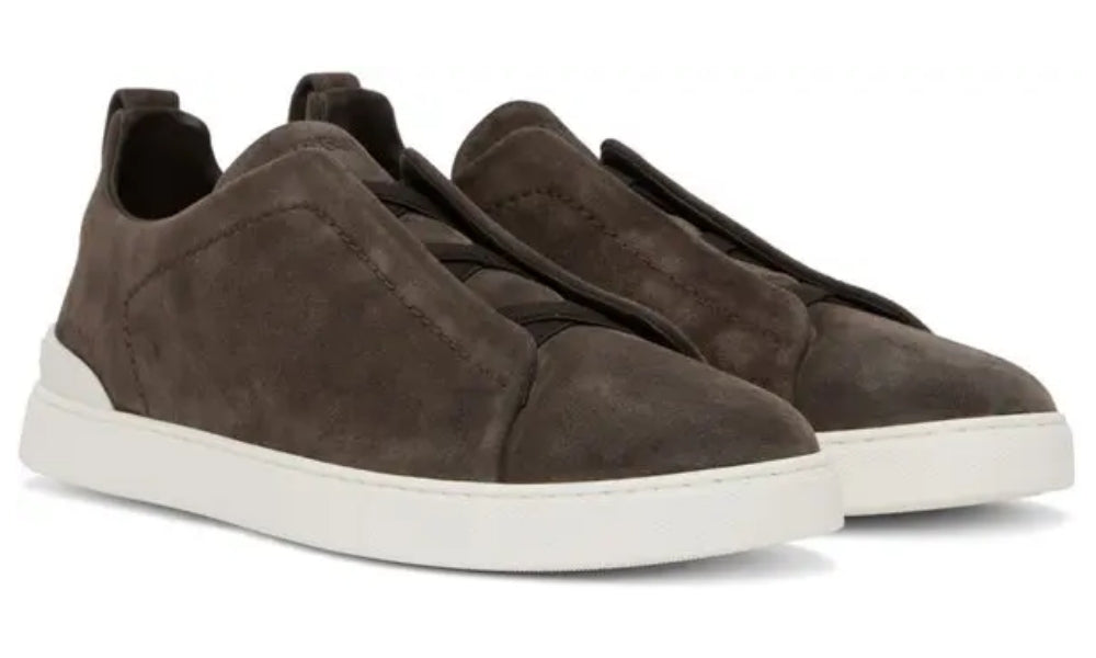 Zgna Brown Triple Stitch Sneakers - "Put Greyish Brown"