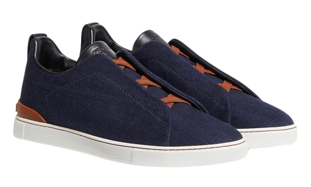 Zgna Cotton Denim Triple Stitch™ Sneakers "Blue"