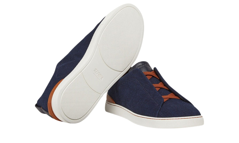 Zgna Cotton Denim Triple Stitch™ Sneakers "Blue"