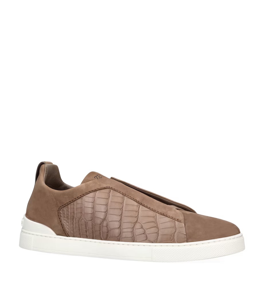 Zgna Crocodile Leather Triple Stitch Secondskin