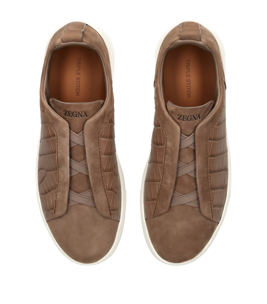 Zgna Crocodile Leather Triple Stitch Secondskin