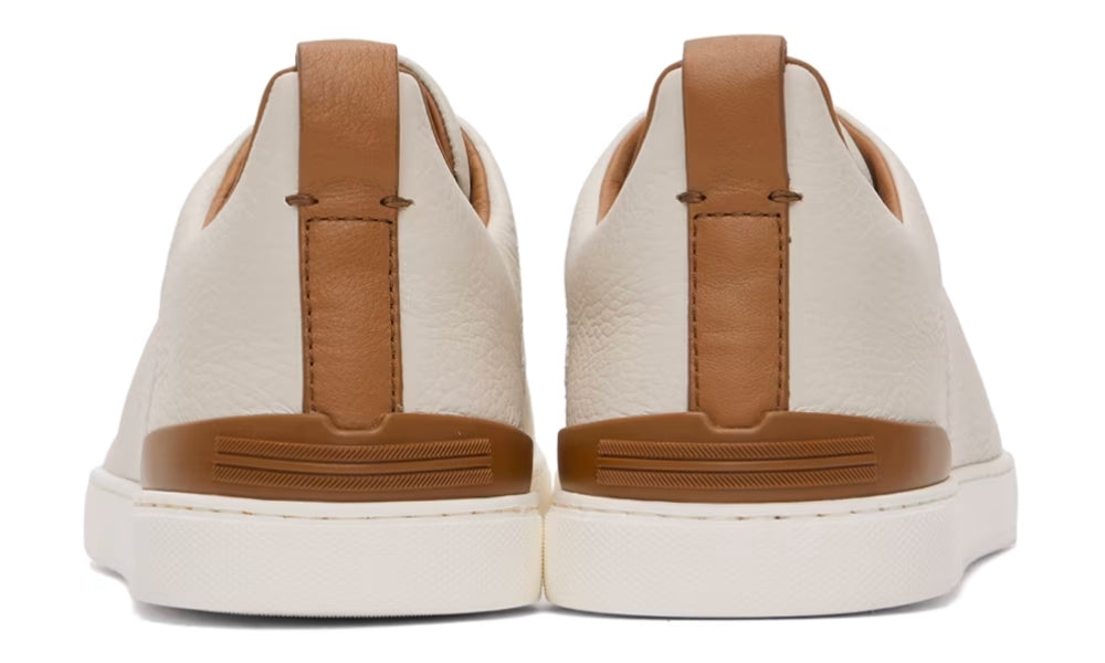 Zgna Off-white Deerskin Triple Stitch Sneakers