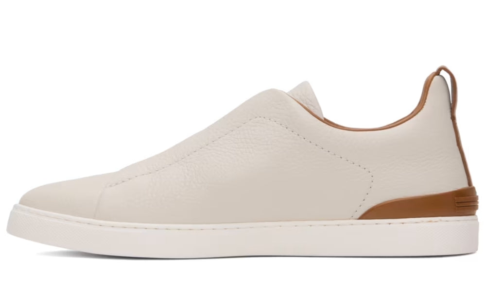 Zgna Off-white Deerskin Triple Stitch Sneakers