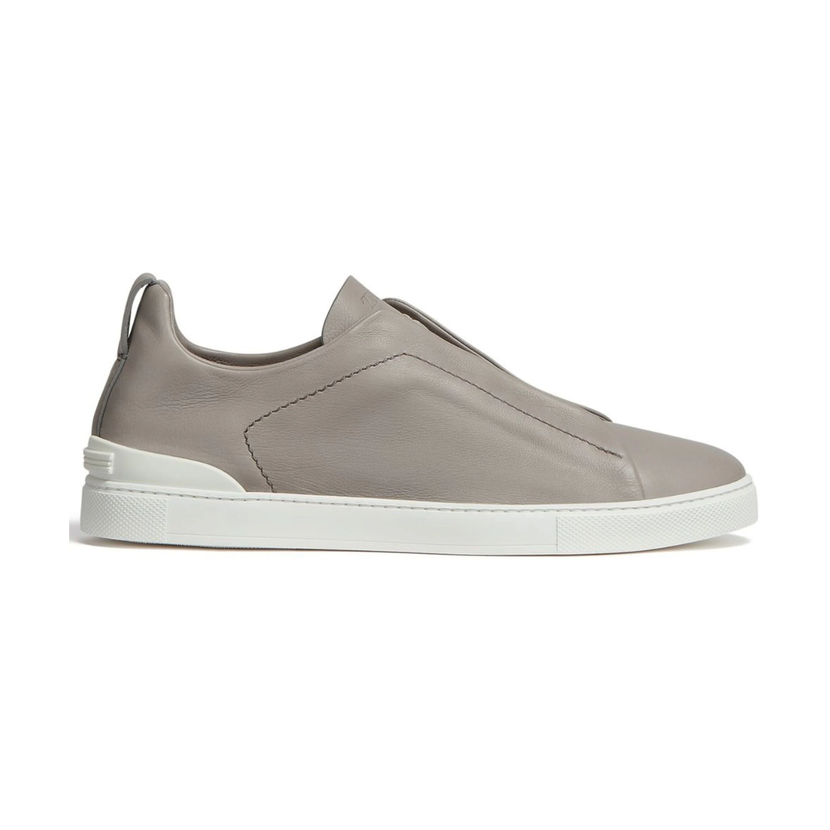 Zgna Secondskin Triple Stitch Leather Sneakers Light Grey"