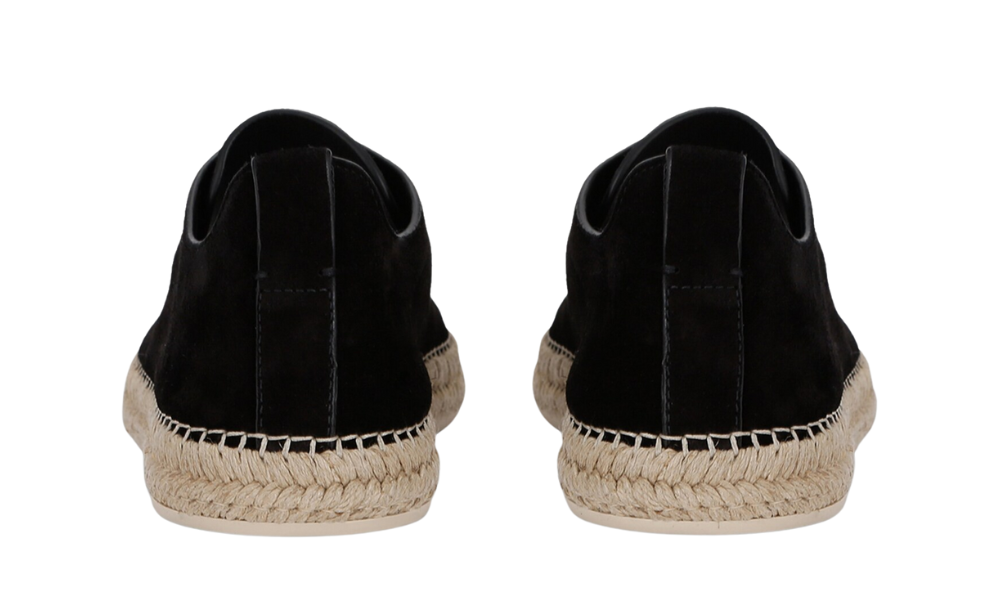 Zgna Suede Triple Stitch Espadrilles "Black"