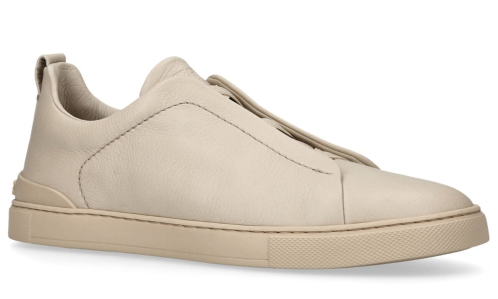Zgna Triple Stich Leather Sneakers "Beige"