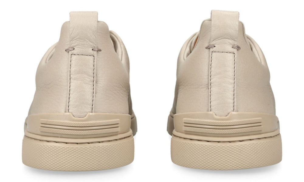 Zgna Triple Stich Leather Sneakers "Beige"