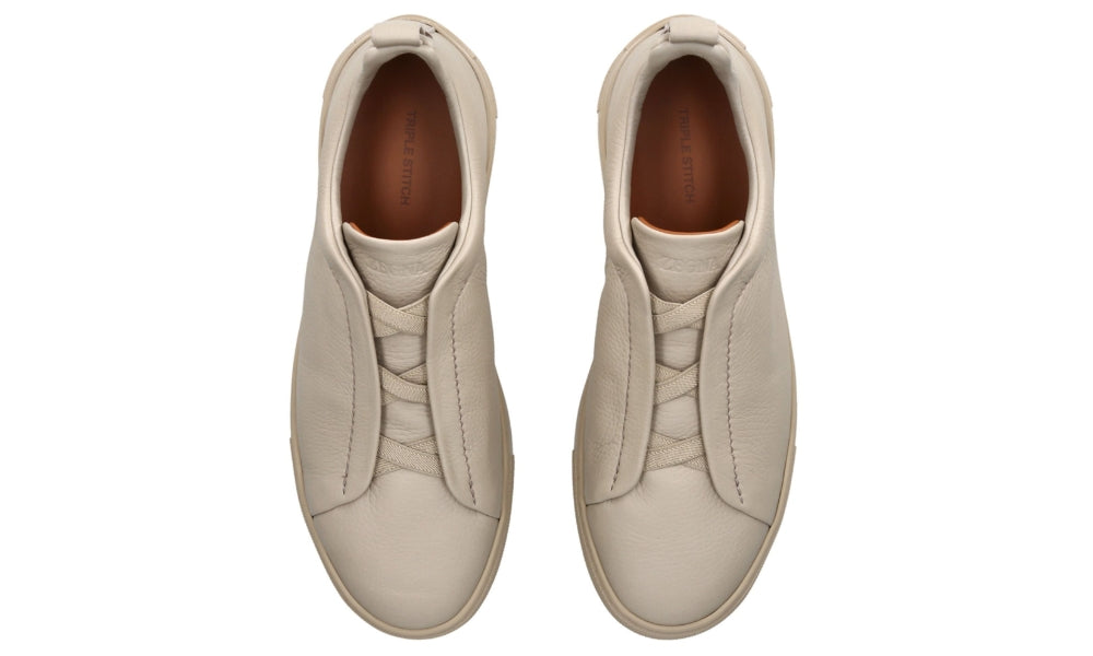 Zgna Triple Stich Leather Sneakers "Beige"