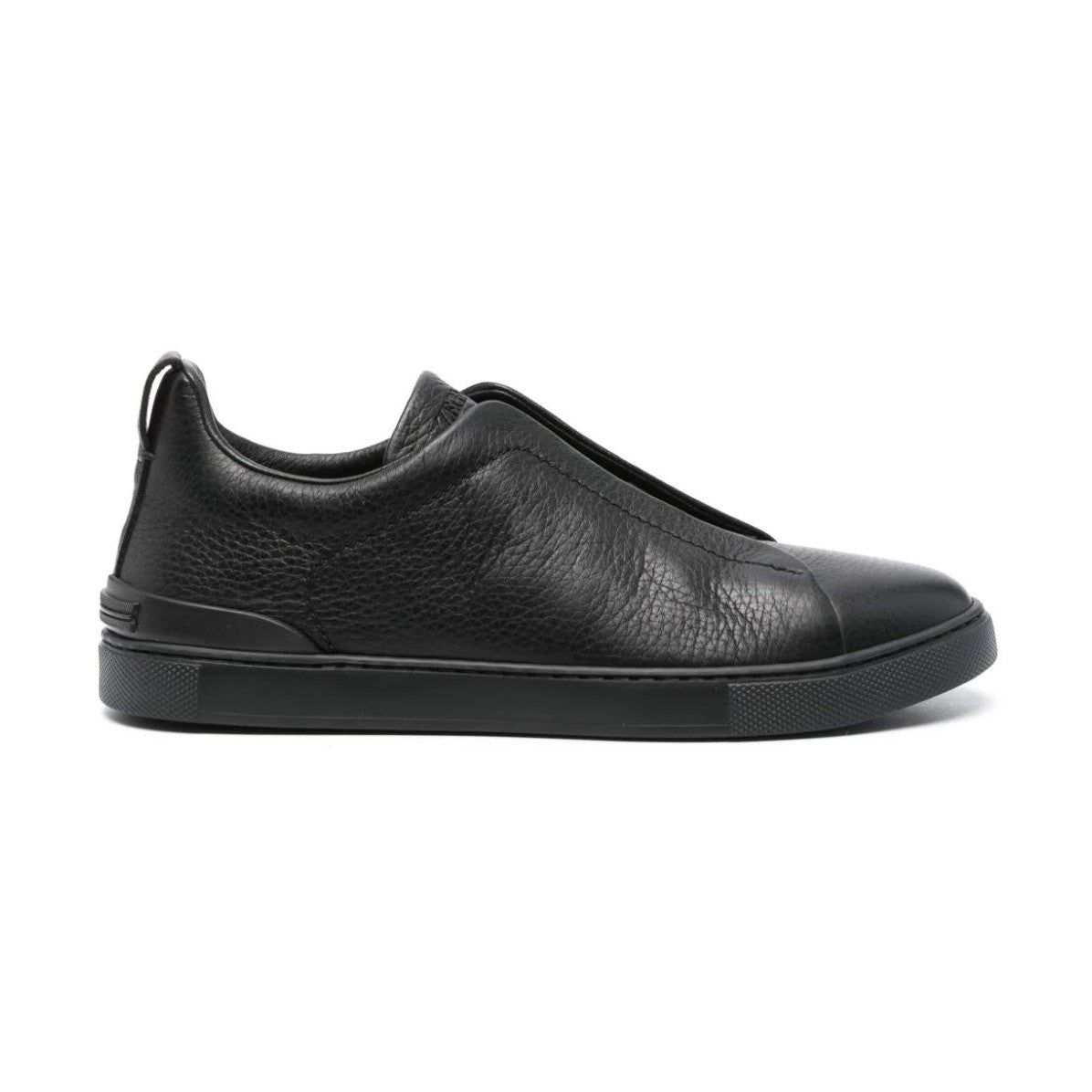 Zgna Triple Stich Leather Sneakers "Black"