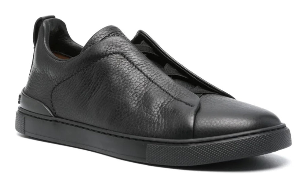 Zgna Triple Stich Leather Sneakers "Black"
