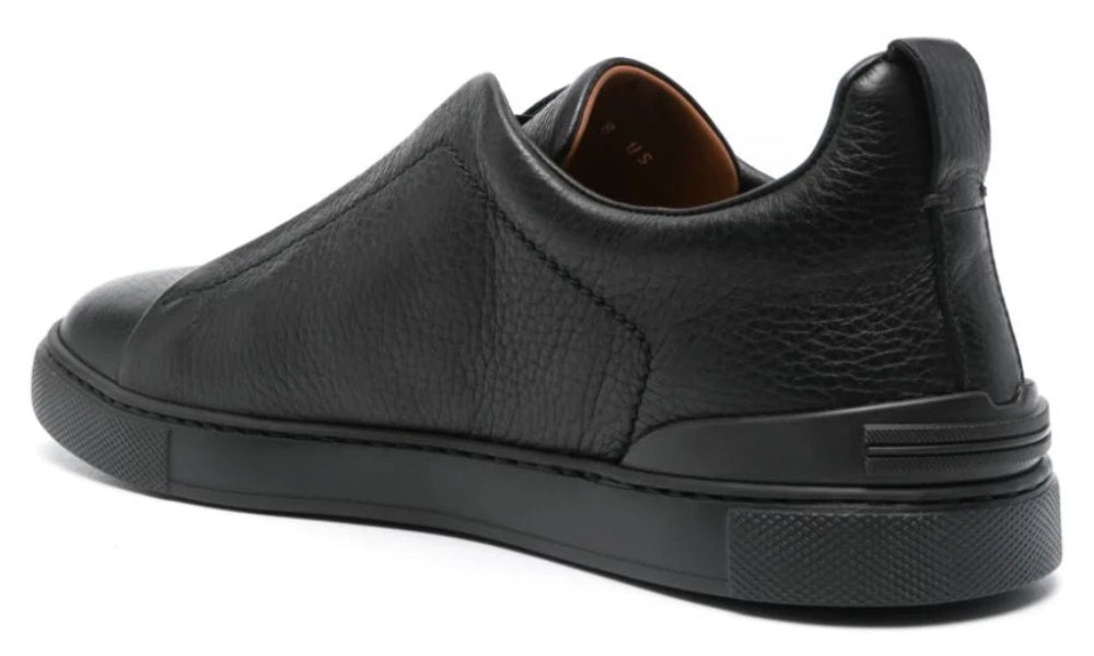 Zgna Triple Stich Leather Sneakers "Black"