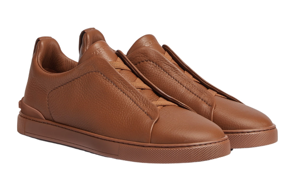 Zgna Triple Stich Leather Sneakers "Vicuna"