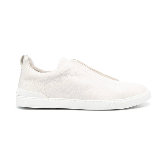 Zgna Triple Stich Leather Sneakers "White"