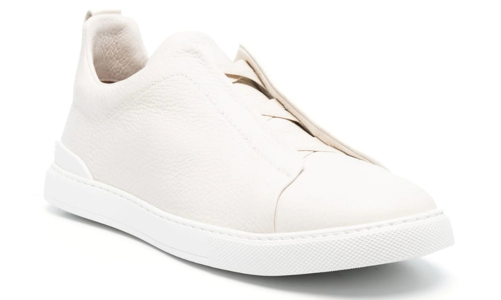 Zgna Triple Stich Leather Sneakers "White"