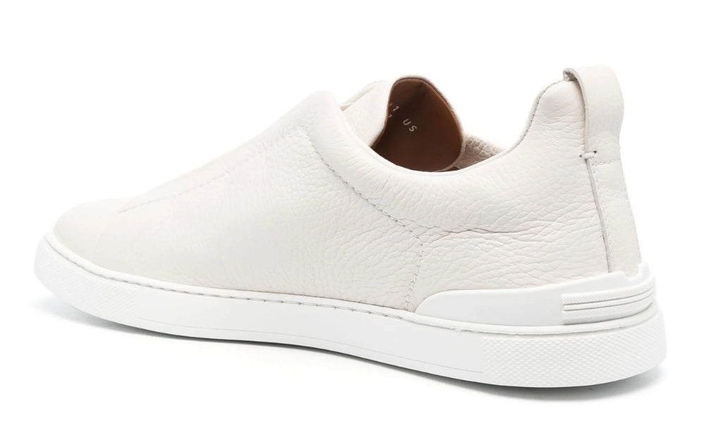 Zgna Triple Stich Leather Sneakers "White"