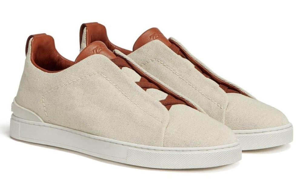 Zgna Triple Stitch Canvas Sneakers "Egg Shell"
