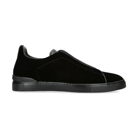 Zgna  Velvet Triple Stitch Sneakers "Black"